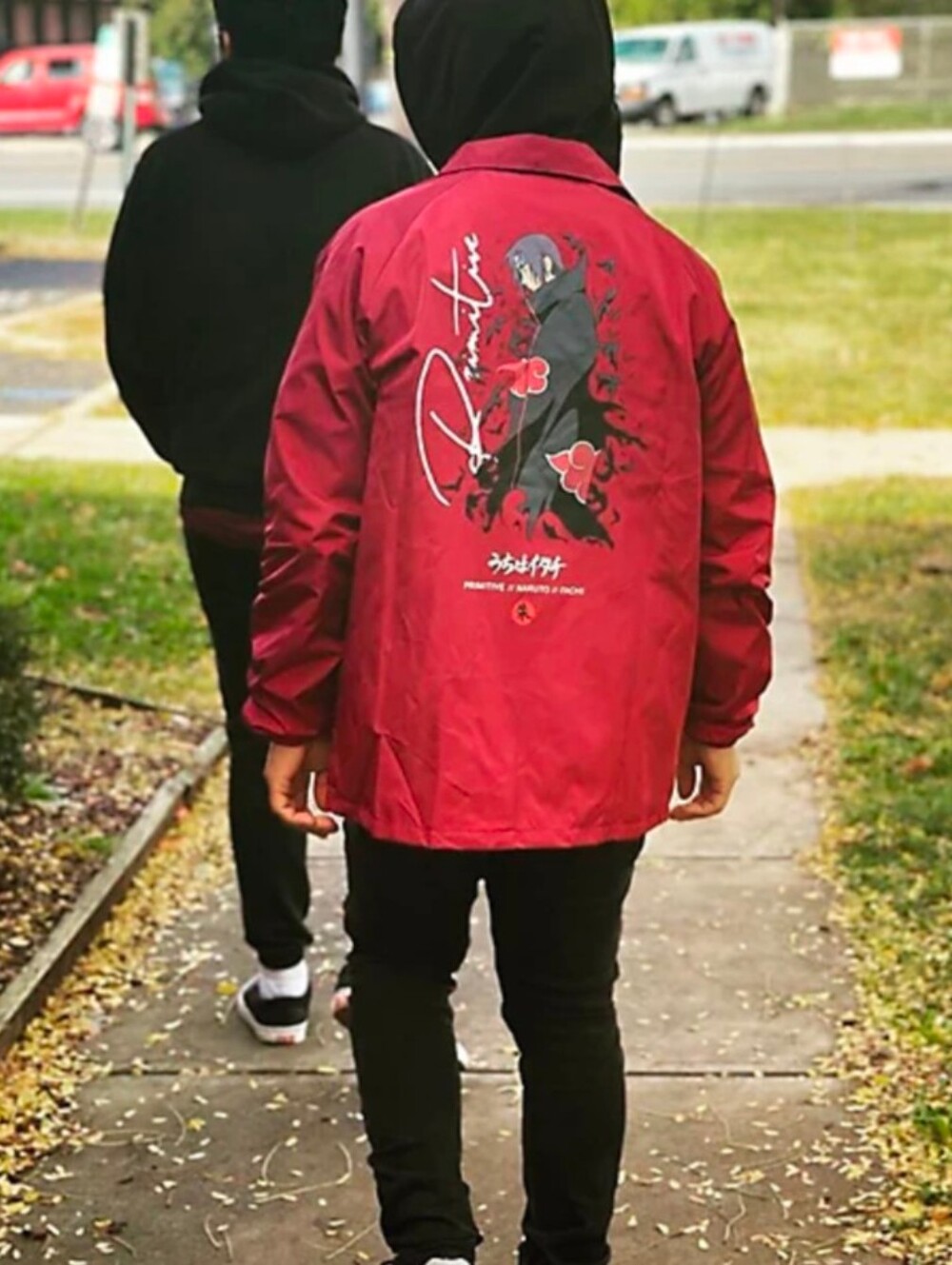 Primitive x Naruto Crows Burgundy Coaches Jacket Size XL Itachi Uchiha - Zumiez